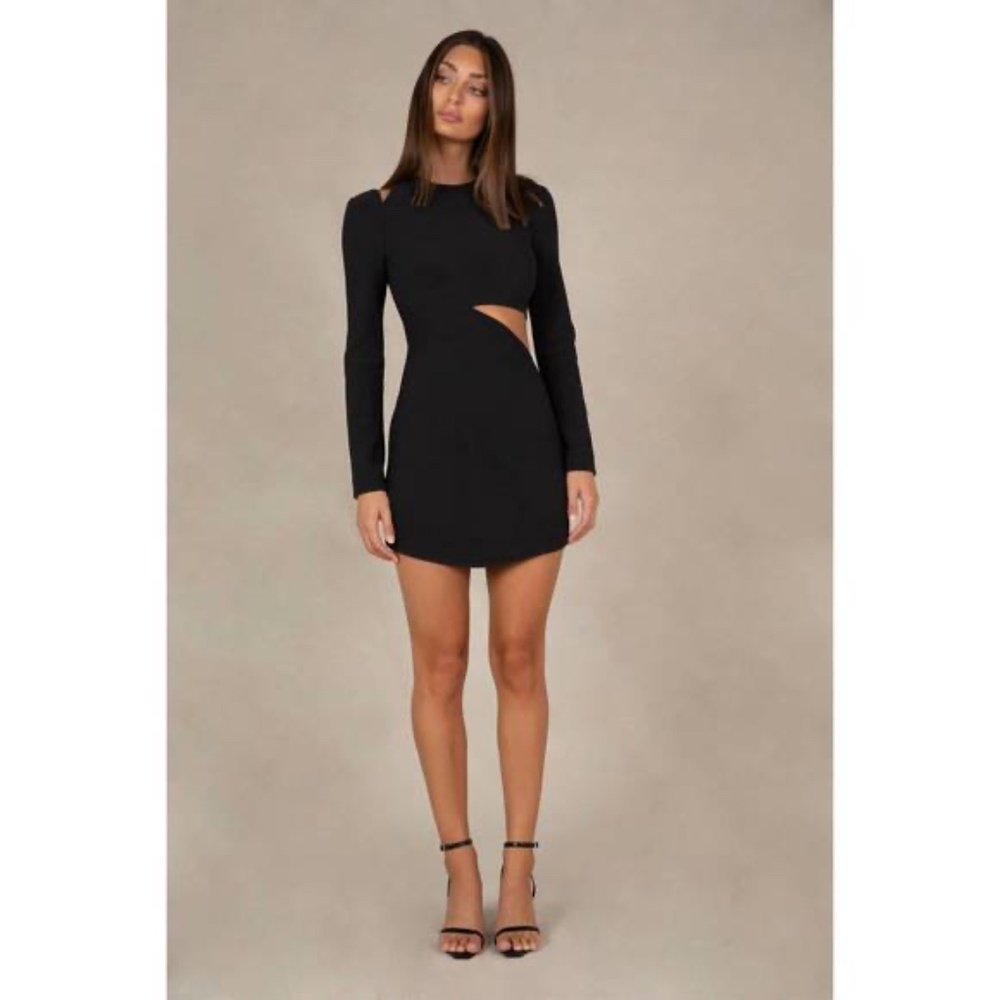 MISHA Florentina Black Cut-Out Mini Dress Size 2